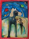 Perro Planetario – Acuarela, tintas y grabado / papel – 56 x 76 cm
